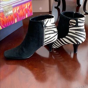 Arteffects zebra boots, black suede and zebra skin